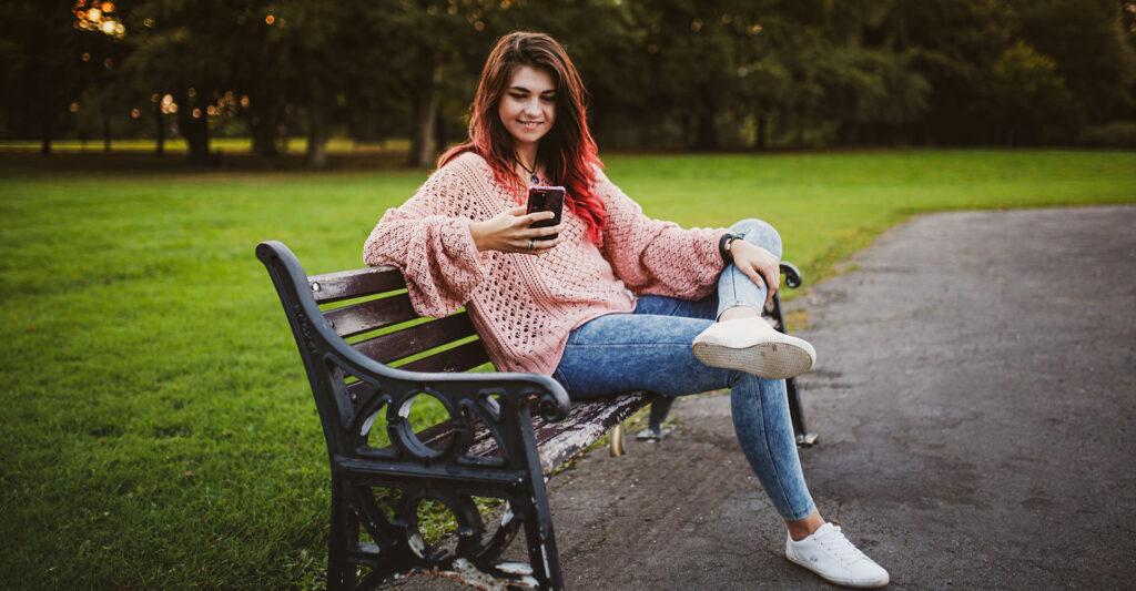 Wioleta Michalska sitting on a park bench